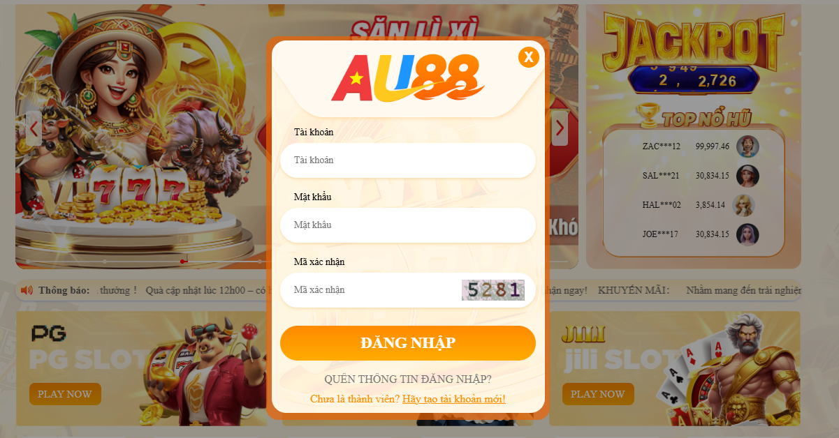 AU88 – TRANG CHỦ 29 Quy trình đăng nhập/đăng ký tài khoản AU88 diễn ra đơn giản chỉ trong vòng vài thao tác